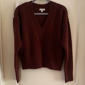 Gianni Bini Deep Maroon V-Neck Sweater